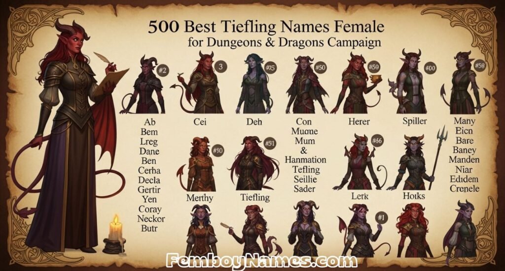 Tiefling Names Female for Dungeons & Dragons Campaign